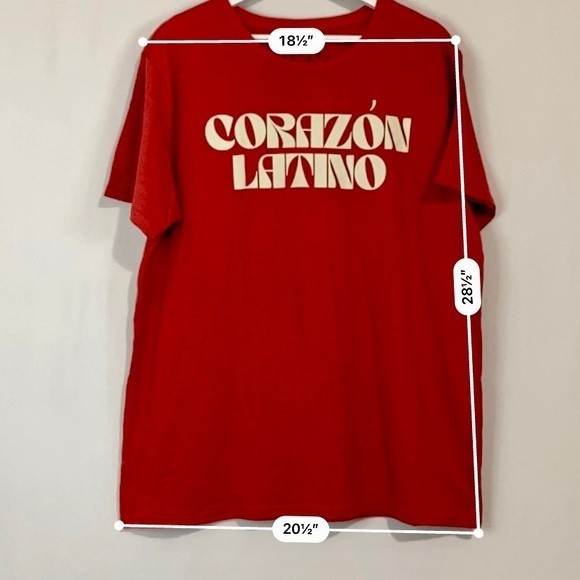 JZD Women’s Corazón Latino Short Sleeve Graphic Tee Shirt Red NWT - Picture 6 of 6